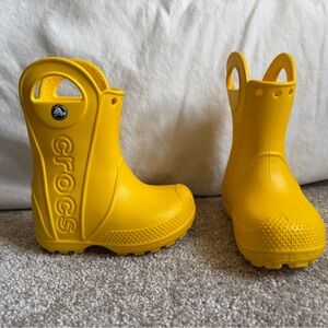 CROCS Kids Bright Yellow Rain Boots
